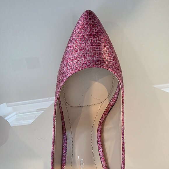 BCBGeneration Pink Woven Stiletto Heels 👠 Size 7 - Picture 13 of 14